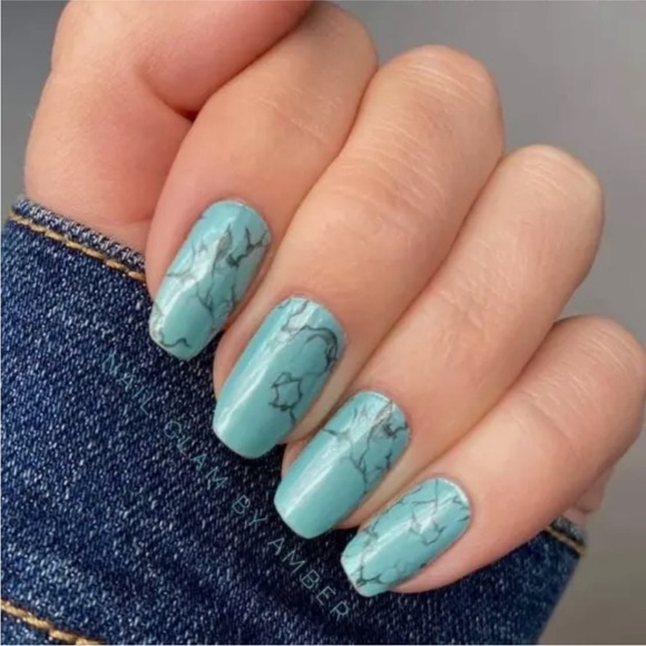 *Retired* Color Street: Mojave Turquoise | Southwestern Blue Stone Marble Frost - Picture 6 of 16